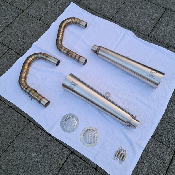 BDM Shorty exhaust with sport air filter legal for BMW R100
